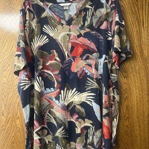 CJ Banks Multicolor V-Neck Top